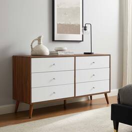 Transmit 60" Dresser by Modway - Walnut White