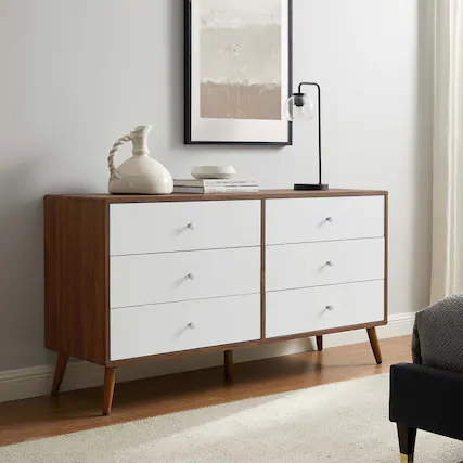 Front. Modway - Transmit 60" Dresser by Modway - Walnut White.