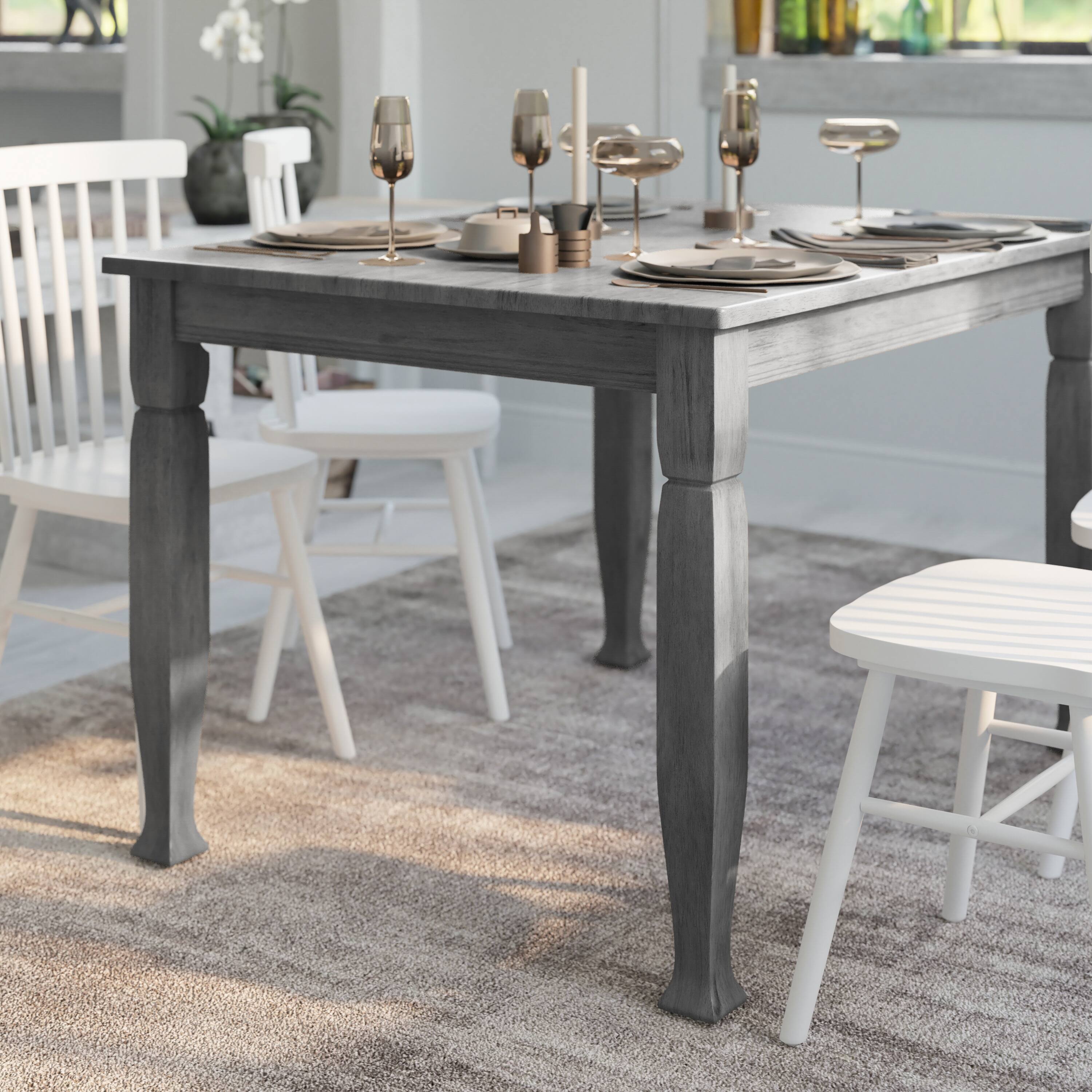 Alt View 3. Emma + Oliver - Milford Wooden Dining Table with Turned Wooden Legs - Antique Gray.