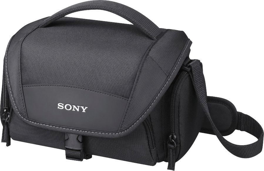 Left View: Sony - LCSU21 Soft Carrying Case - Black