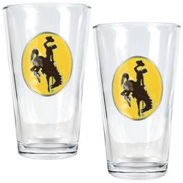 Great American Products - Wyoming Cowboys 16oz. Pint Glass Set - Multicolor