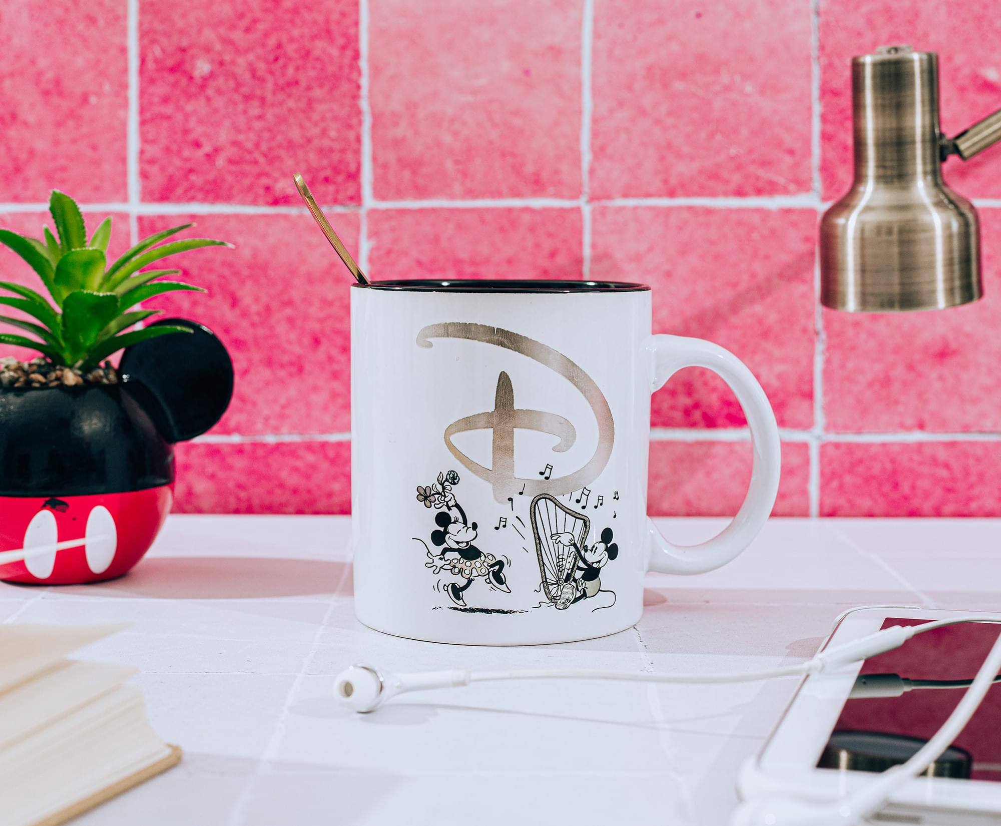 Alt View 3. Silver Buffalo - Disney 100 Years of Wonder Foil-Embossed Ceramic Mug | Holds 20 Ounces - White.