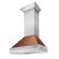 Angle. ZLINE - ZLINE 36 in. Ducted Satin Stainless Steel Wall Mount Range Hood with Hand-Hammered Copper Shell - Hand Hammered Copper.