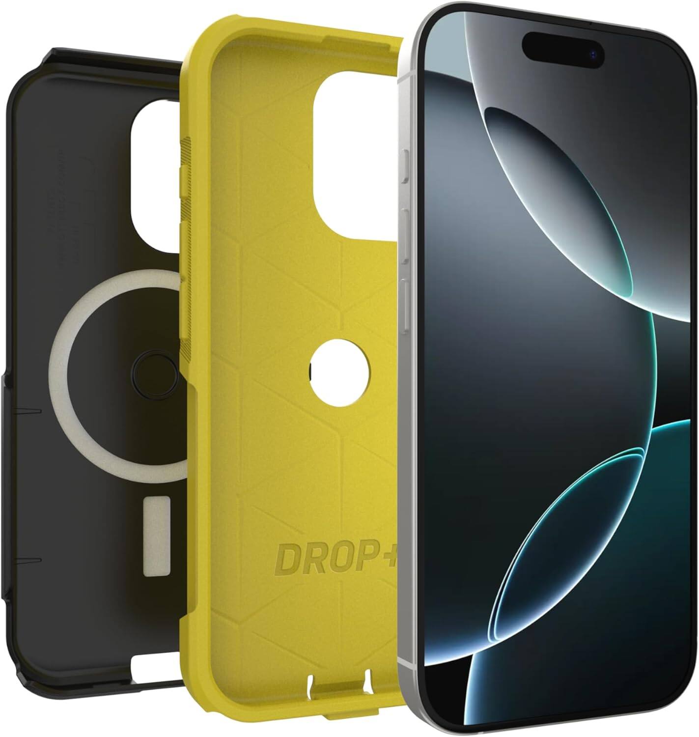 Alt View 1. OtterBox - OtterBox - Commuter Series Hard Shell for MagSafe for Apple iPhone 16 Pro - Night (Black & Yellow).