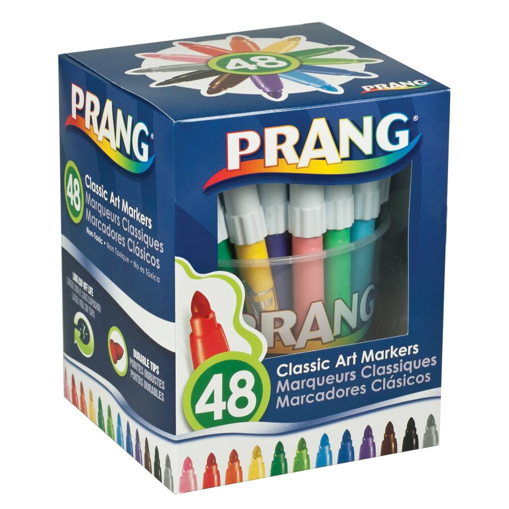 48 PRANG Classic Art Markers  
Marqueurs Classiques  
Marcadores Clásicos  
Non-Toxic  
No es Tóxico  
DURABLE TIPS  
PUNTAS ROBUSTES  
PUNTAS DURABLES