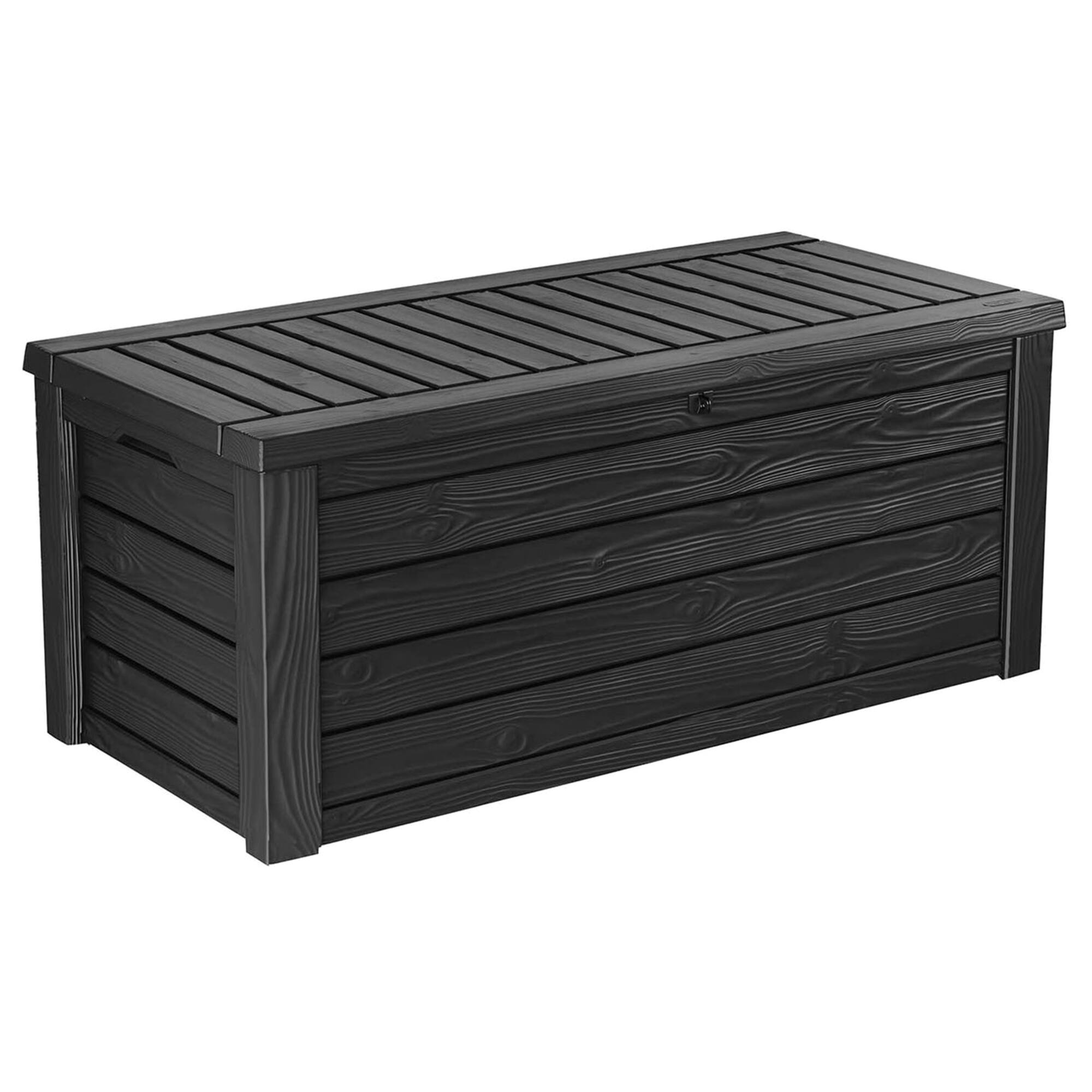 Alt View 5. Keter - Keter Westwood Outdoor 150 Gal Deck Storage Box for Yard Tools, Grey (2 Pack) - Dark Gray.
