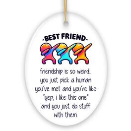 OrnamentallyYou - Friendship is So Weird Quote Christmas Ornament Hilarious Gift and Appreciation for Besties - Multi-colored