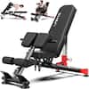 Front. Pooboo - Adjustable Weight Bench&Roman Chair Bench, 2300lbs Heavy Duty,Multi Functional Commercial Workout Bench For Home Gym - Black.