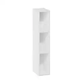 FurniFact - Wooden bookcase with simple design and durable build - White