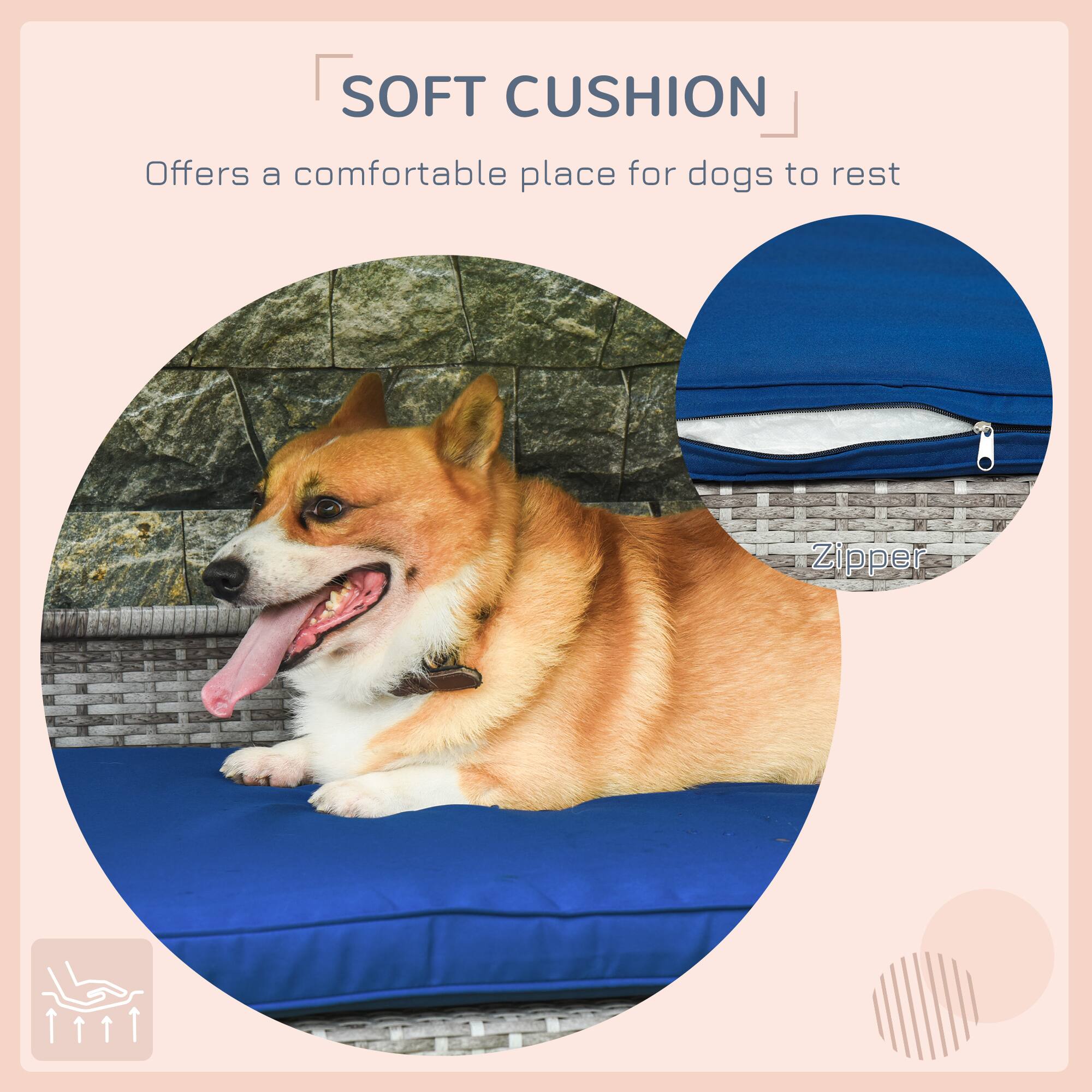 SOFT CUSHION  
Offers a comfortable place for dogs to rest  

Zipper