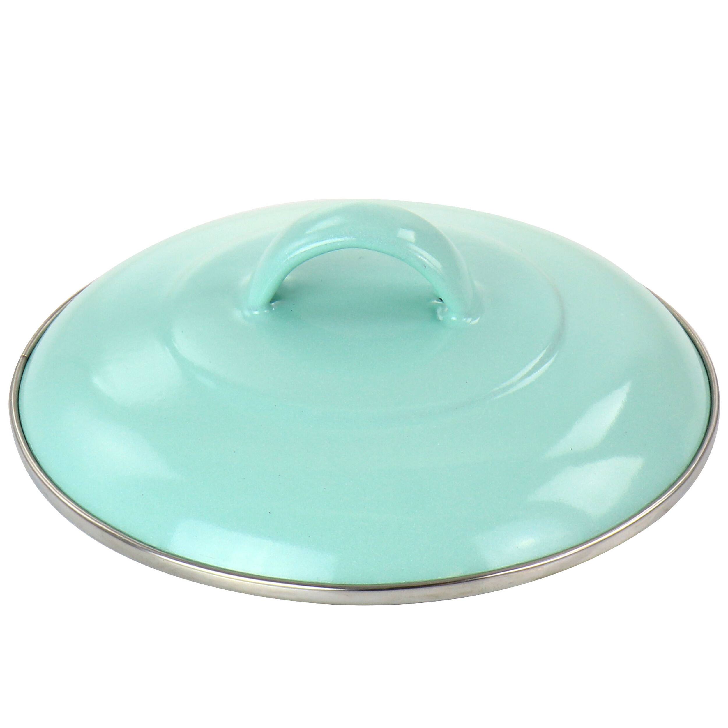 Alt View 3. Martha Stewart - Martha Stewart Enamel on Steel Mini Dutch Oven - Turquoise.