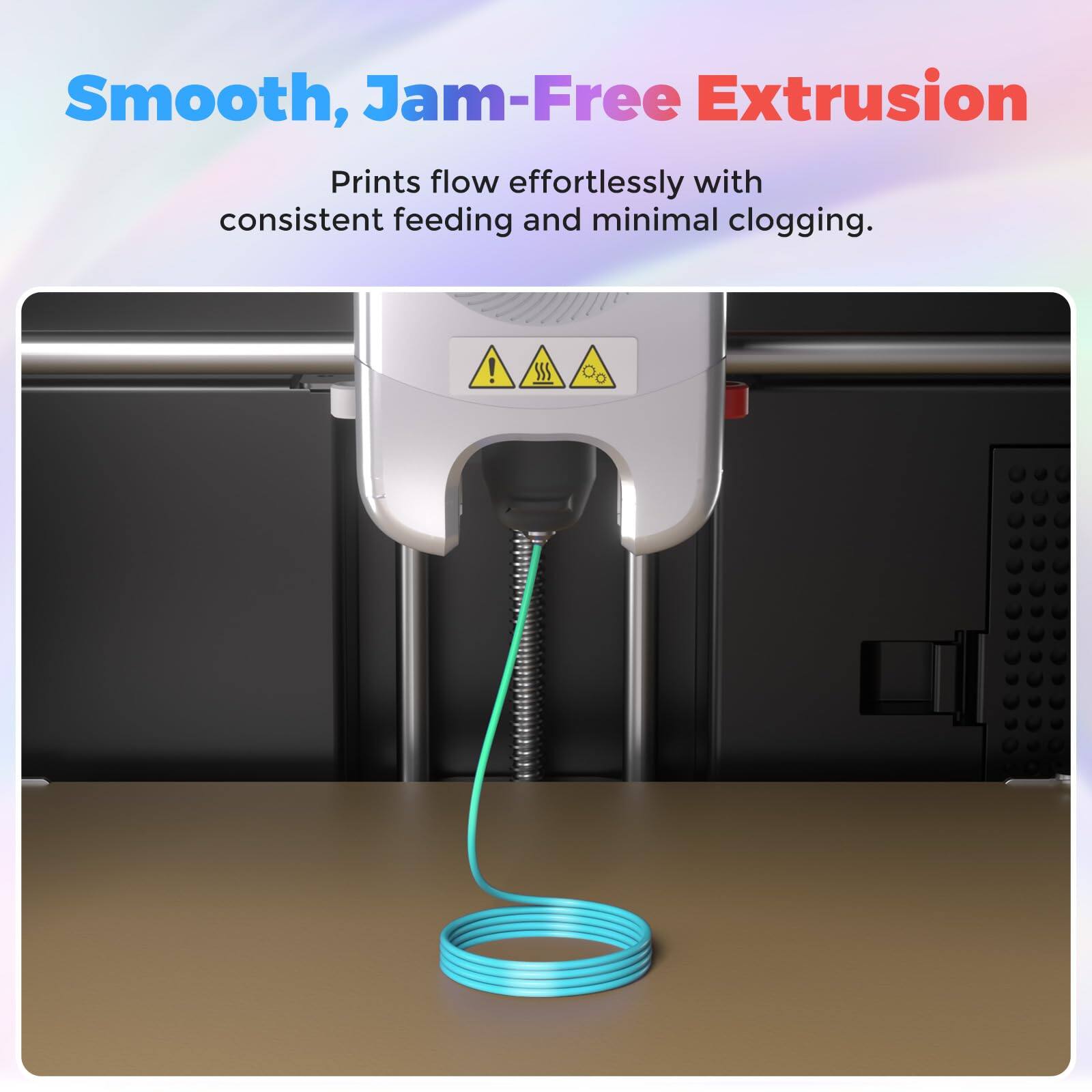 Smooth, Jam-Free Extrusion

Prints flow effortlessly with consistent feeding and minimal clogging.