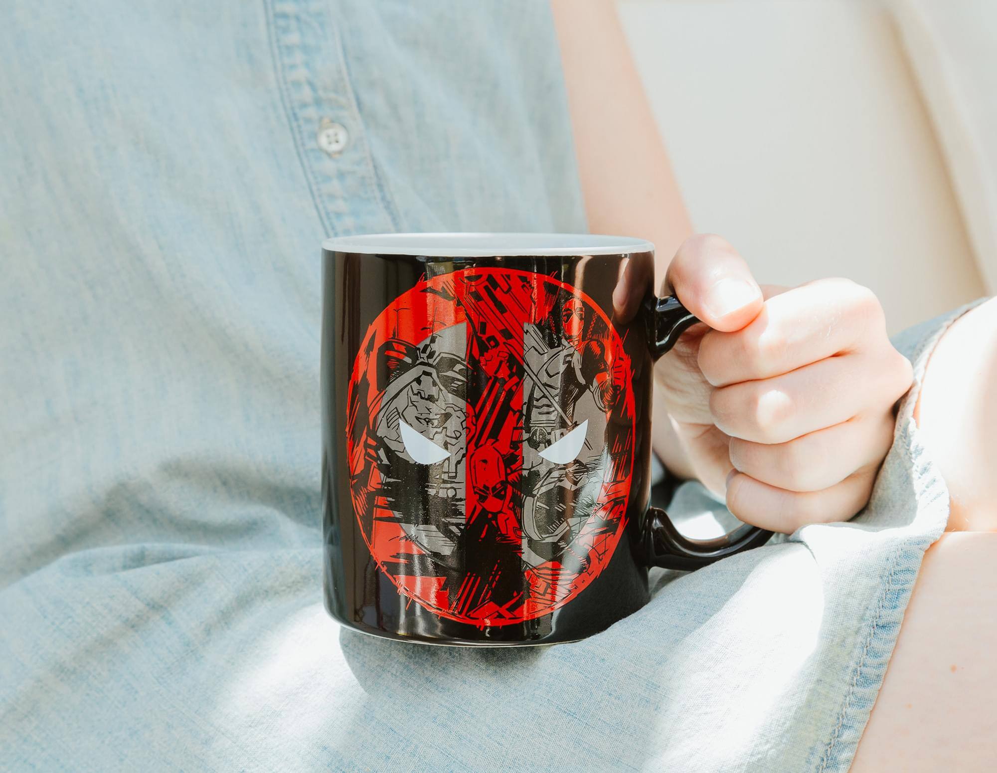 Alt View 4. Marvel - Marvel Comics Deadpool Merc With A Mouth Ceramic Mug | Holds 20 Ounces - Black.