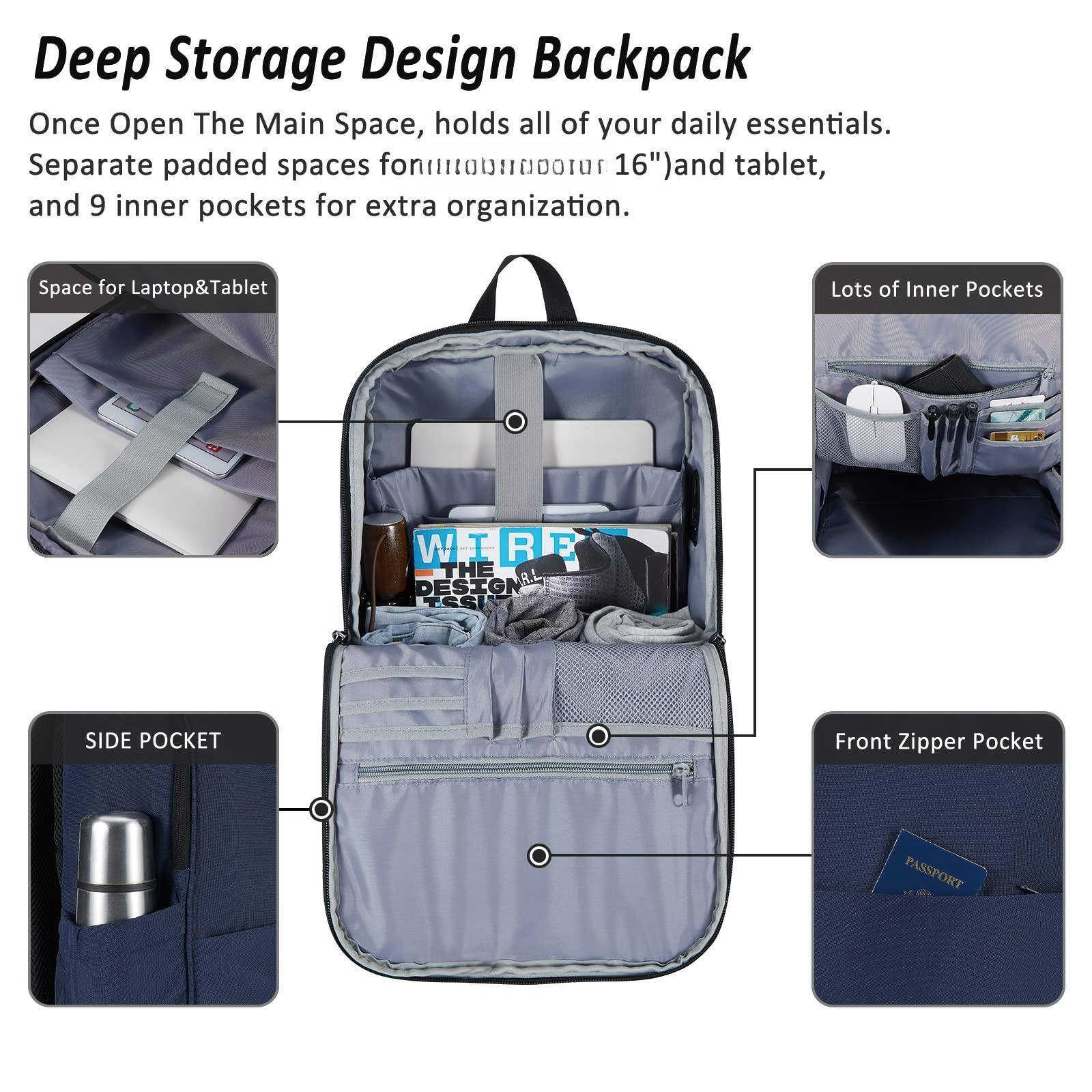 Left. Live At Space - Laptop Backpack Bookbag With Usb Charging Port Anti theft water Resistant  Work College Business Travel Computer For - Black-15.6 inch-Daypack Backpacks.