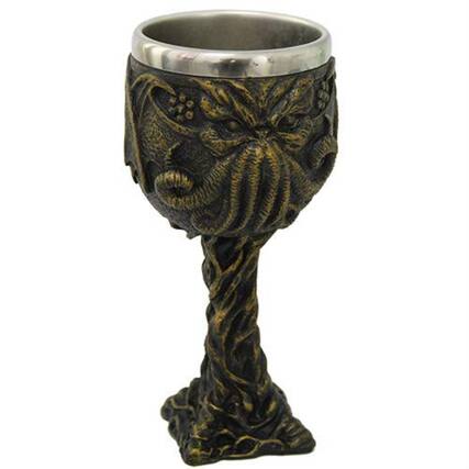 Front. Pacific Trading - The Call of Cthulhu Monster Wine Goblet Chalice Cup Resin Body Stainless Steel Cup 6.75 inch 6 ounce - Brown.