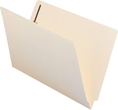 Front. Smead Manufacturing - Smead End Tab Fastener Folders with Reinforced Straight Tabs 11 pt Manila Legal Size Manila Exterior 50 per Box.