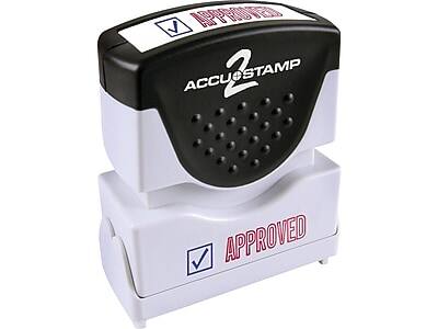 Photos - Accessory A&D Accu-Stamp - 2 Approved Rectangle Pre-inked Stamp, Ink, 1 5/8 x 1/2" - Blue and Red 035525 