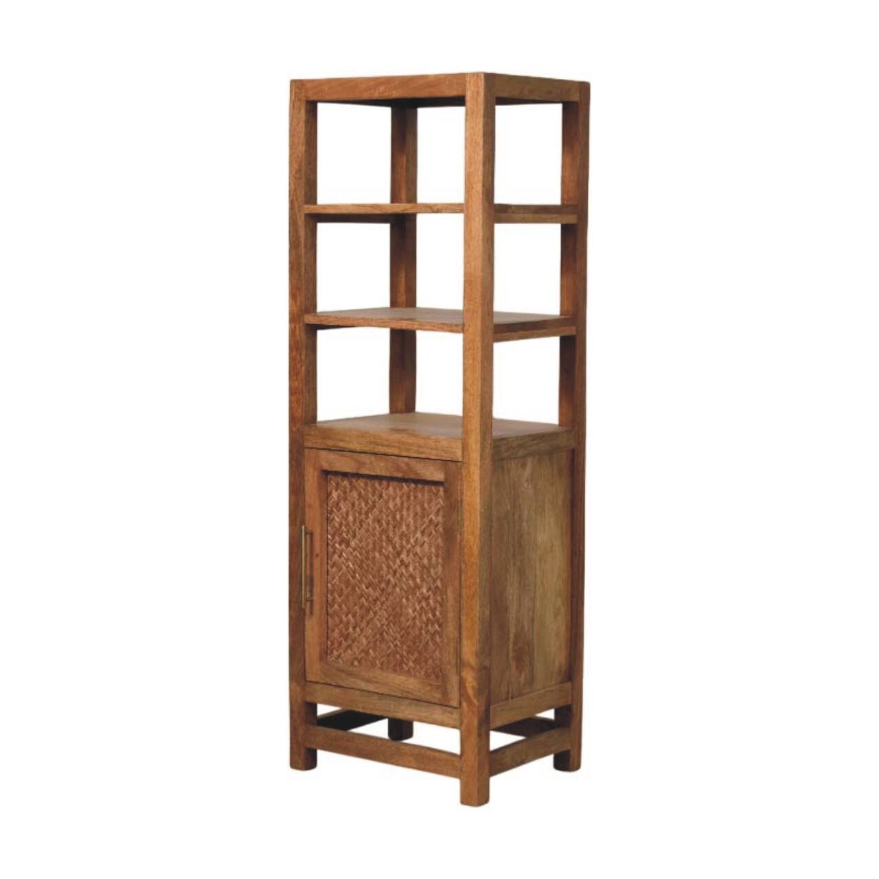 Left. Artisan Furniture - Artisan Furniture Solid Wood Solid Wood Open Shelf Unit with Cabinet - Brown.