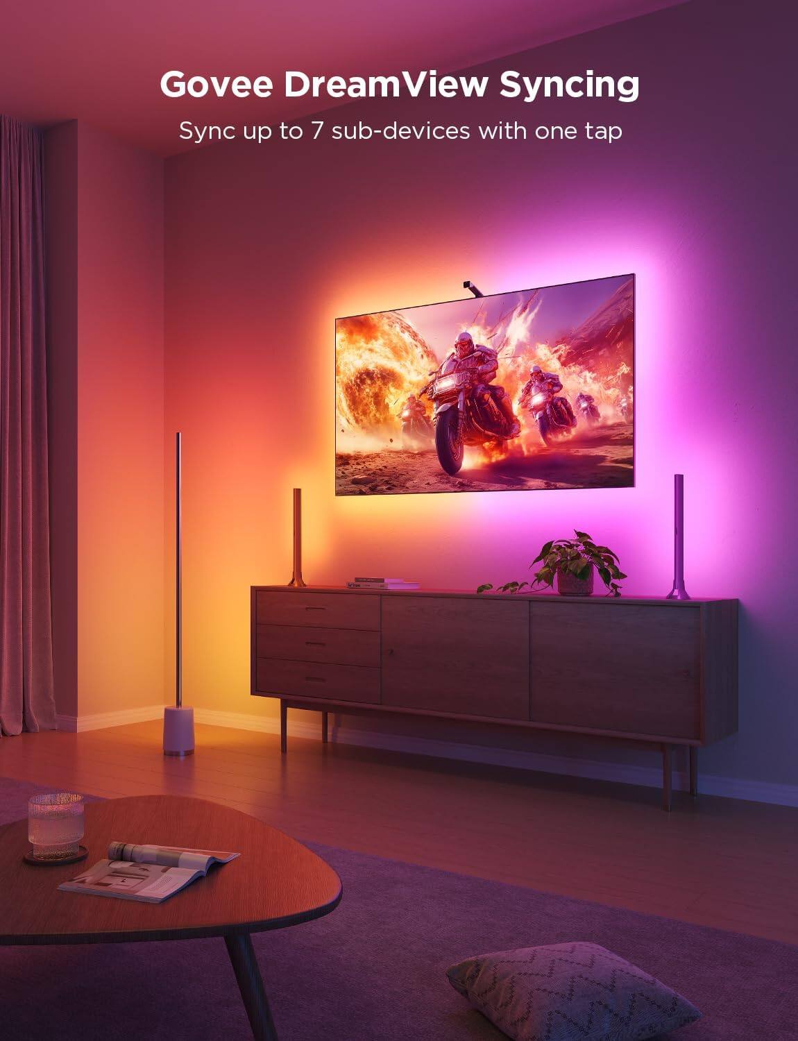 Govee DreamView Syncing  
Sync up to 7 sub-devices with one tap