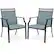 Front. Costway - Costway Patio Chairs Set of 2 with All Weather Breathable Fabric High Backrest - Blue + Black.