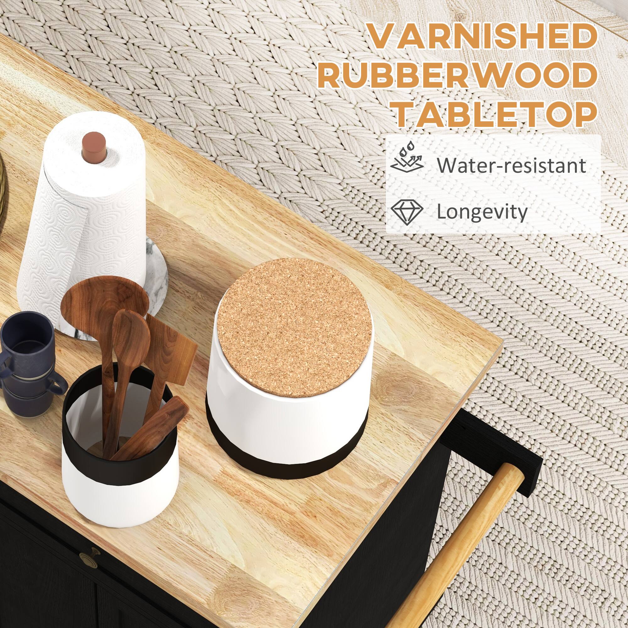 VARNISHED RUBBERWOOD TABLETOP

Water-resistant
Longevity