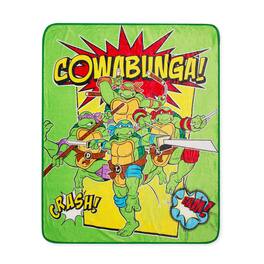 Silver Buffalo - Teenage Mutant Ninja Turtles "Cowabunga" Fleece Throw Blanket | 50 x 60 Inches - Green