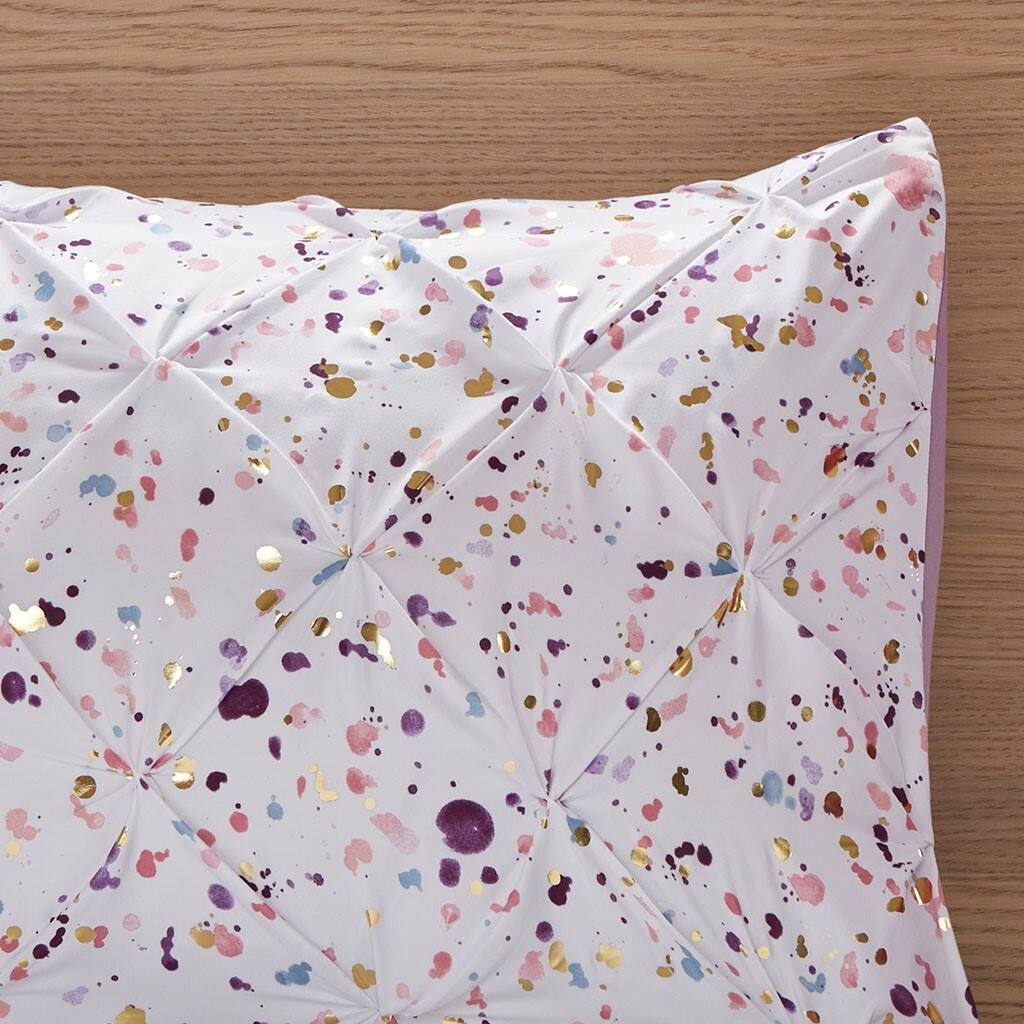 Alt View 3. Gracie Mills - Gracie Mills Athan Metallic Pintuck Duvet Cover Set - Plum.