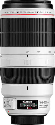 Canon - EF100-400mm F4.5-5.6L IS II USM Telephoto Zoom Lens for EOS DSLR Cameras - White