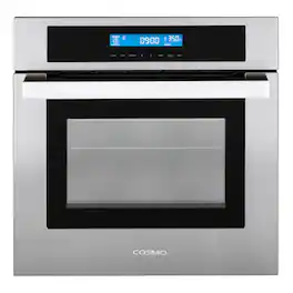 COSMO - C106SIX-PT 24 in. Lumin Collection 2.9 cu. ft. Electric Wall Oven, 8 Functions and True European Convection - Stainless Steel