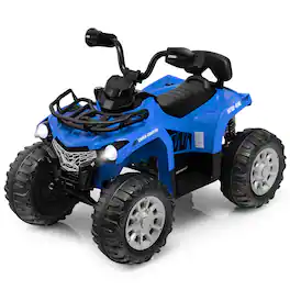 Costway - 12V Kids Ride On ATV Electric 4-Wheeler Quad 2 Speeds with Mp3 & Headlights - Blue