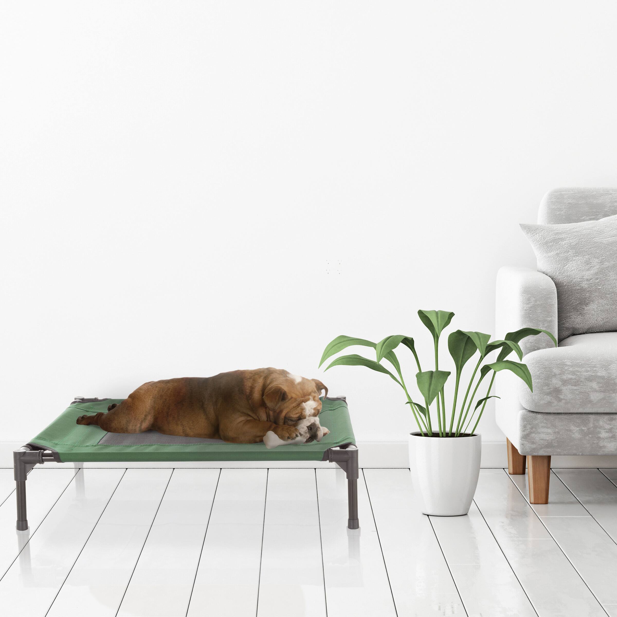 Alt View 3. PetMaker - Elevated Dog Bed 30x24 Bed for Pets with Non-Slip Feet Indoor/Outdoor Dog Cot or Puppy Mattress for Pets up to 50lbs - Green.