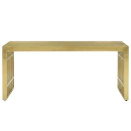 FurniFact - Medium stainless steel bench with durable construction and sleek design - Gold