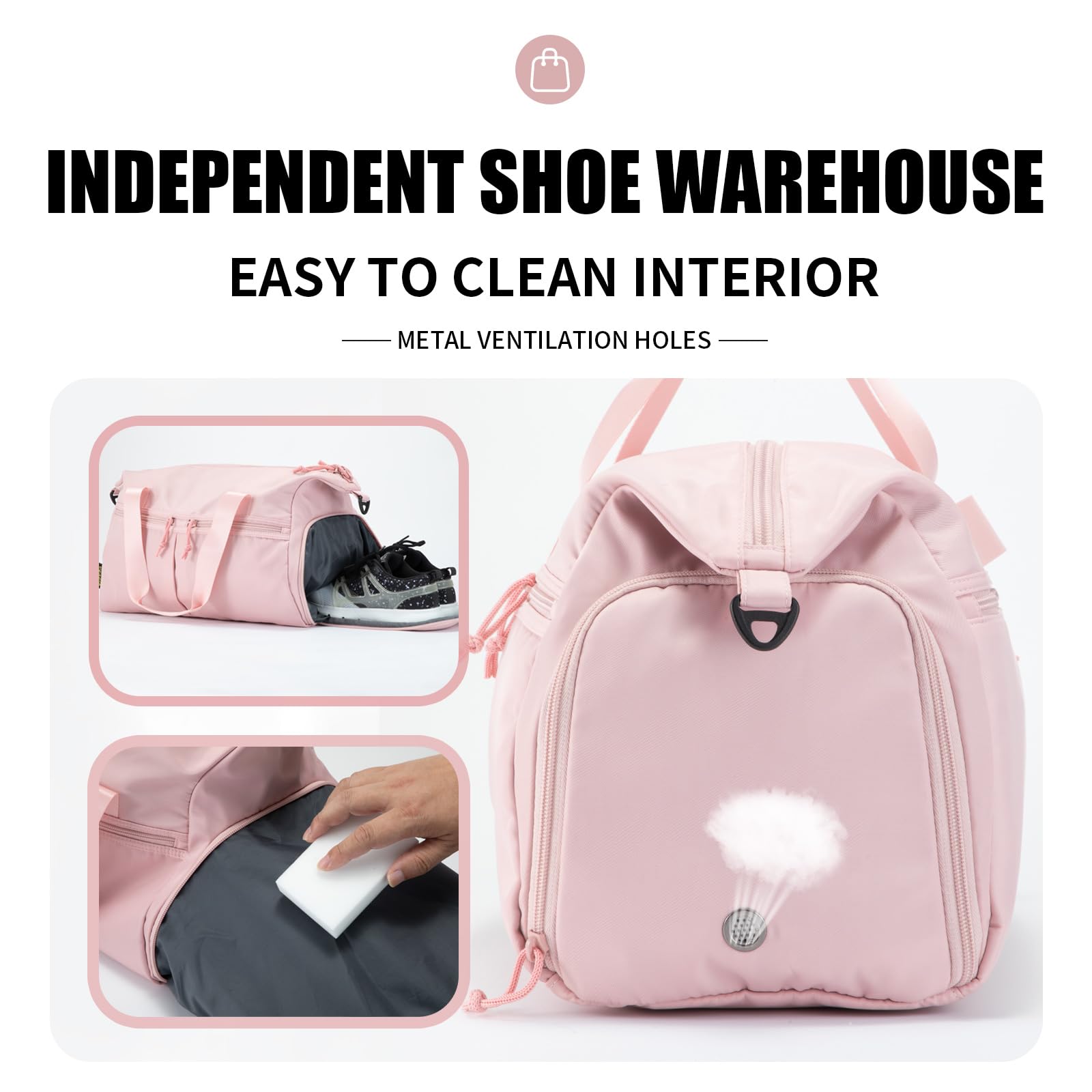 INDEPENDENT SHOE WAREHOUSE  
EASY TO CLEAN INTERIOR  
METAL VENTILATION HOLES