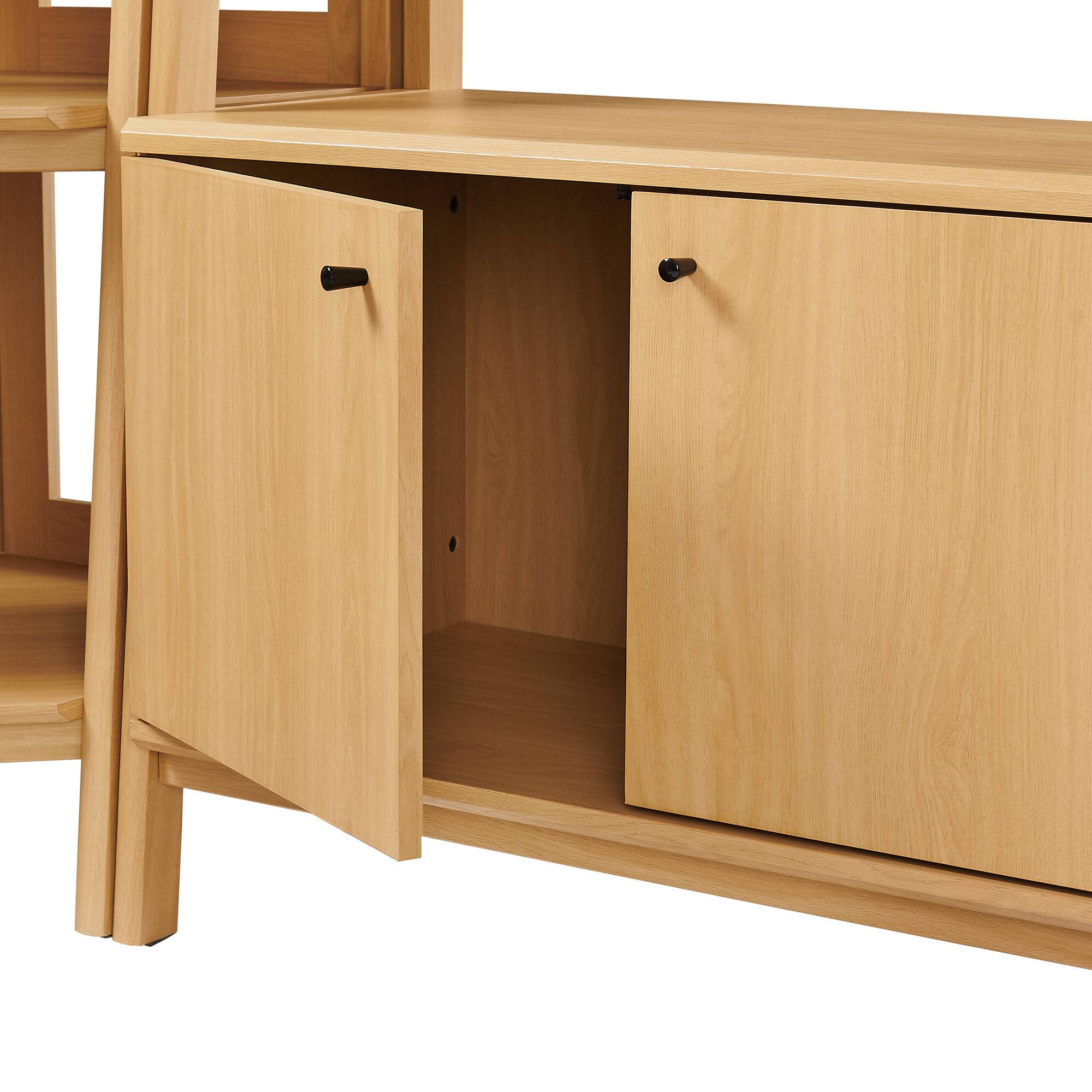 Alt View 5. Modway - Bixby 3-Piece Corner Bookshelf Set with Wide Bookshelves by Modway - Oak.