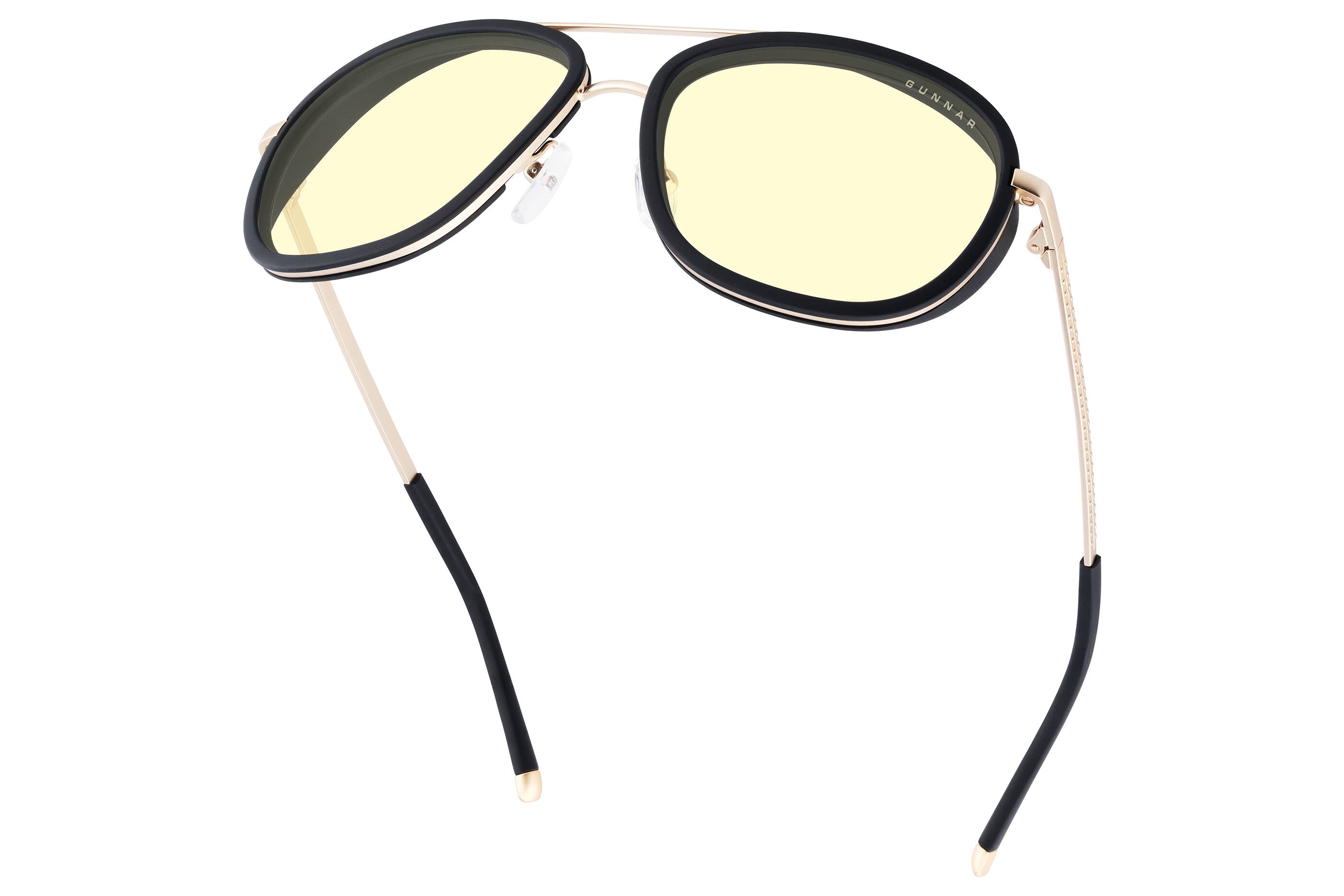 Back. GUNNAR - Dume Computer Glasses with Blue Light Reduction, Amber Lenses - Gold.
