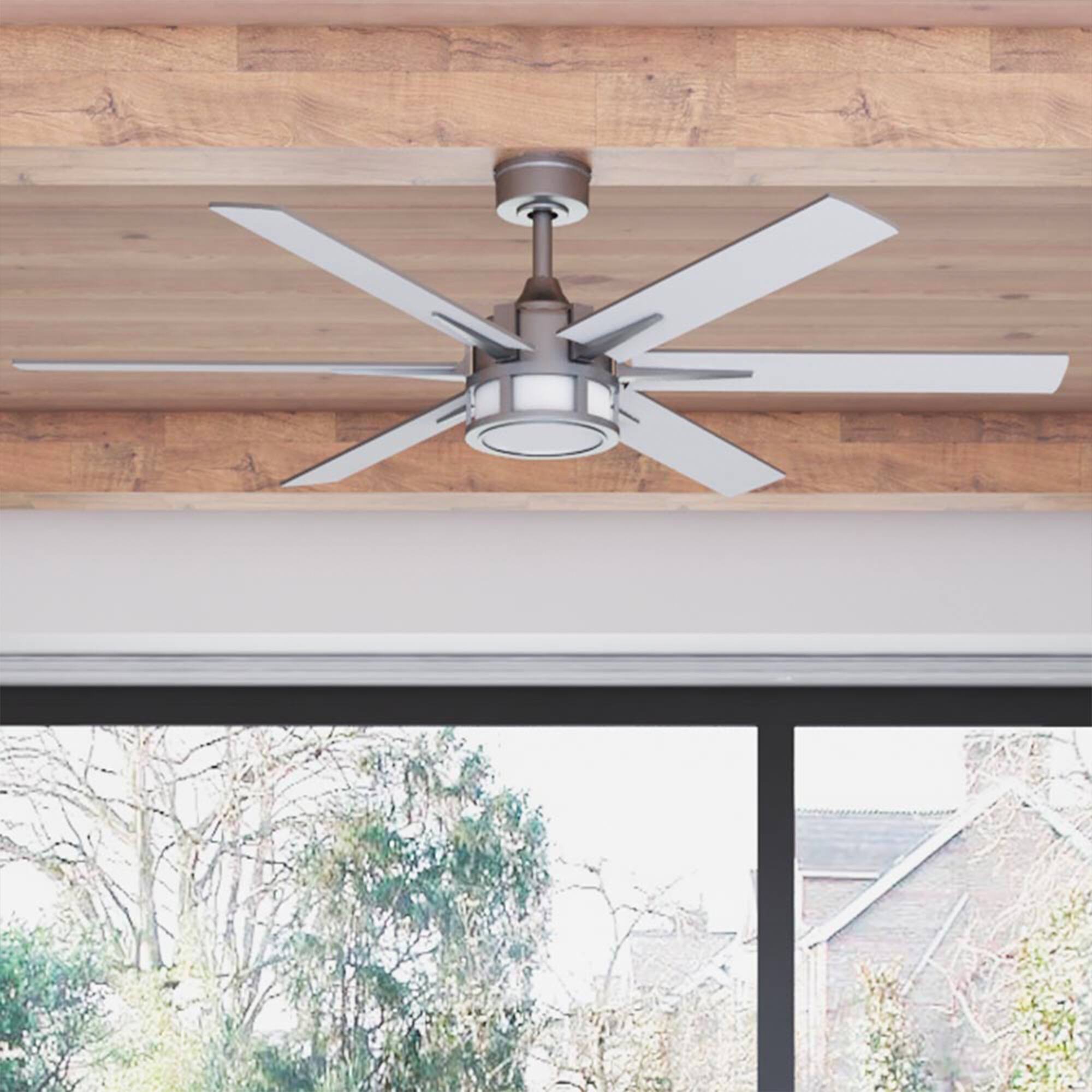 Alt View 4. Honeywell - Honeywell Kaliza Ceiling Fan, Quiet Motor and Remote Control, 56", Matte Nickel - Brushed Nickel.
