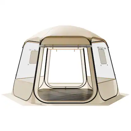 Front. VEVOR - Pop up Bubble Tent, 11 x 10.2 ft Waterproof & UV-Resistant, Clear Camping Tent Shelter, Outdoor Garden Dome Tents - Transparent.