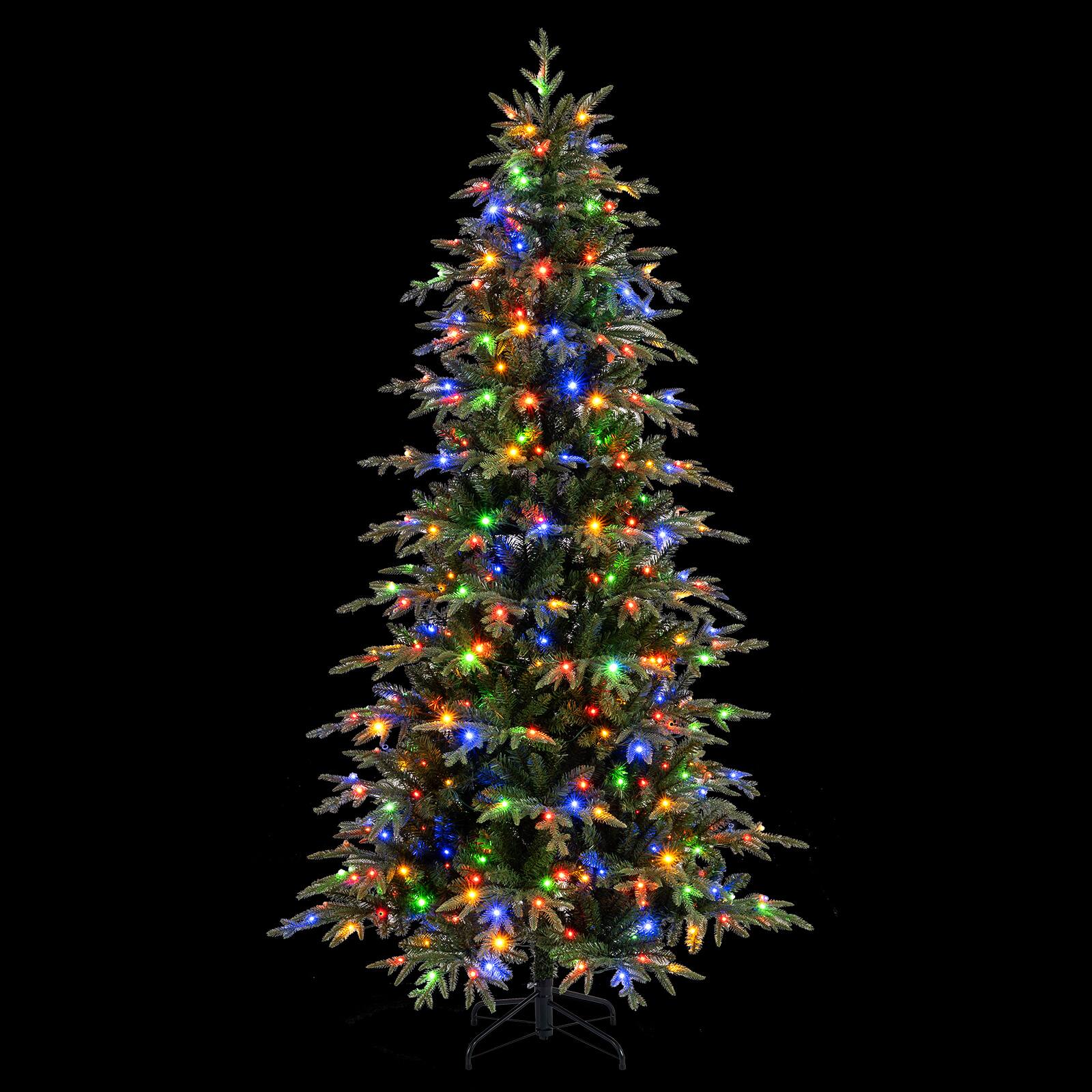 Alt View 5. Gymax - Gymax 7.5 FT Artificial Christmas Tree Pre-lit Xmas Tree w/ 1195 Branch Tips Green - Green.