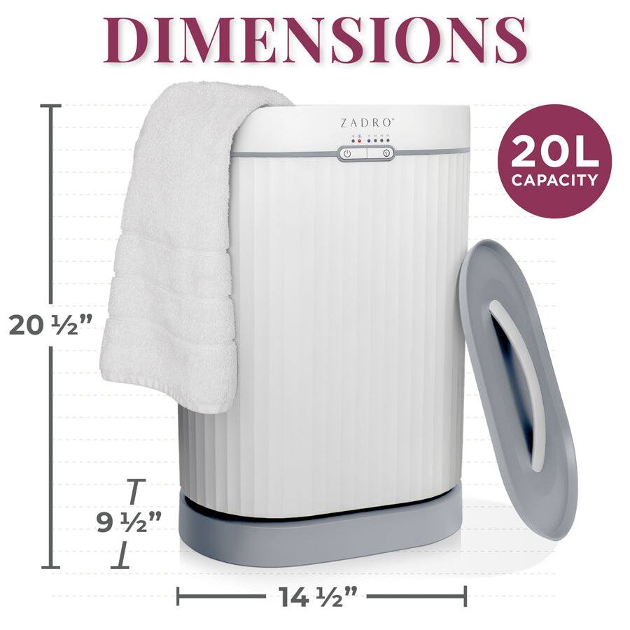 DIMENSIONS

ZADRO

20L CAPACITY

20 1/2" T

9 1/2"

14 1/2"