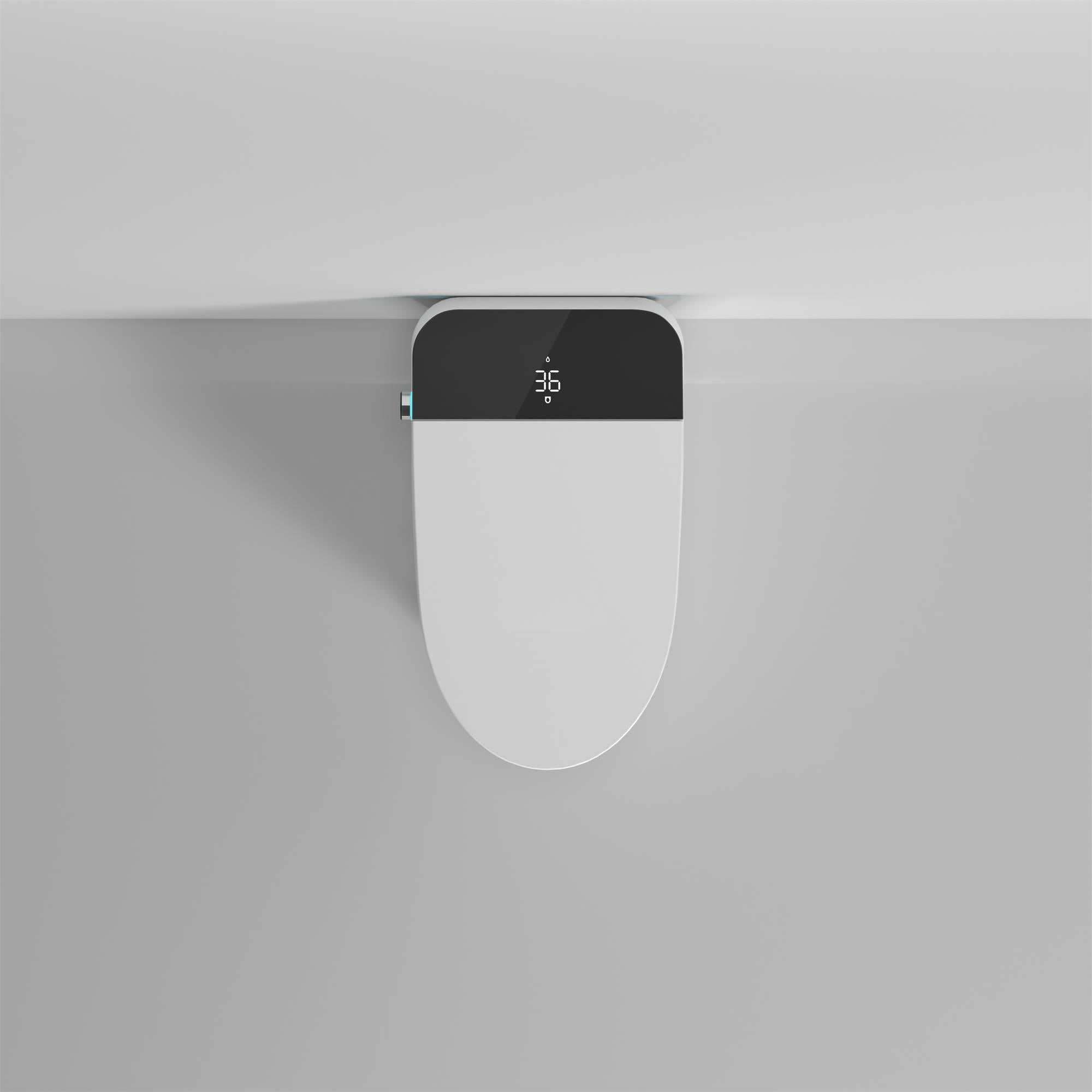 Alt View 3. Boyel Living - Smart Toilet Bidet Seat Foot Sensor Auto Open Close LED Night Light Warm Water Dryer White - White.