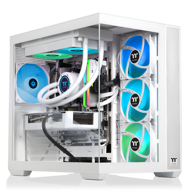 Thermaltake - LCGS View 7897XS-380 Gaming Desktop AMD Ryzen 7 7800X3D 2023, 32GB DDR5 Mem, AMD Radeon RX 9070 XT, 1TB NVMe M.2 - White