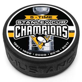 Mustang Drinkware - Pittsburgh Penguins Five-Time Stanely Cup Champions Puck - Multicolor