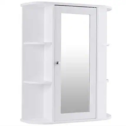 Front. SlickBlue - Compact Wall-Mounted Medicine Cabinet with Storage Shelves for Bathroom - White.