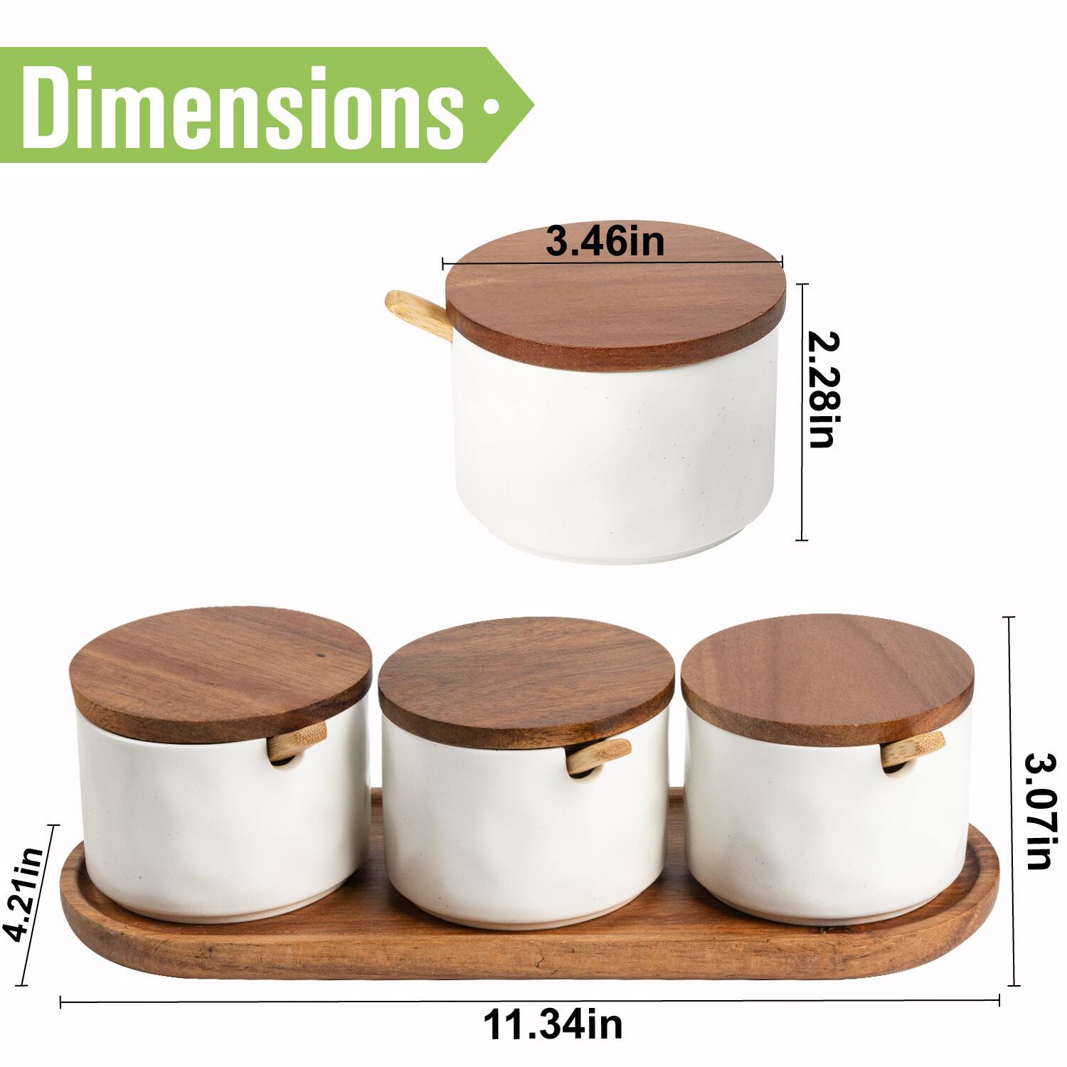 Dimensions:  
- Height: 3.46in  
- Diameter: 2.28in  
- Base Diameter: 4.21in  
- Total Length: 11.34in  
- Side Height: 3.07in