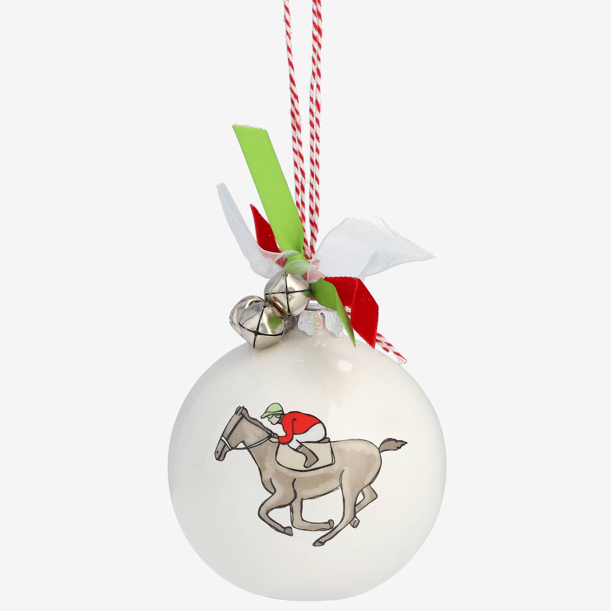 Alt View 1. Magnolia Lane - 152nd Kentucky Derby Ceramic Ornament - White.