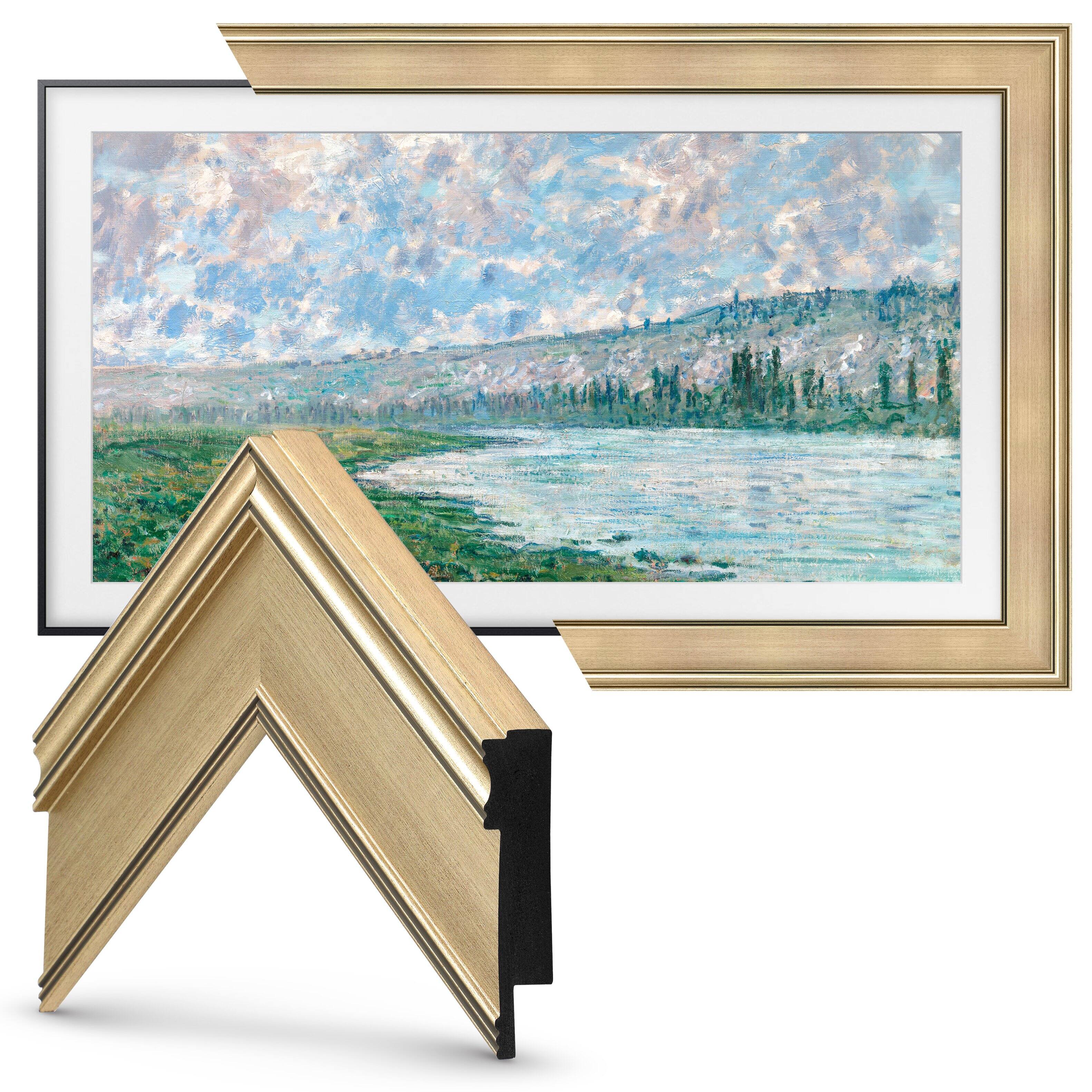 Left. Deco TV Frames - Premiere Bezel for Samsung the Frame TV - 32" - Champagne.