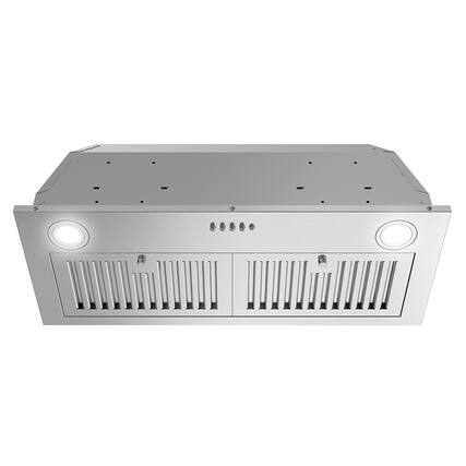 Front. Streamline - 28 in. Petroni Ducted Insert 350 CFM Range Hood, Baffle Filters, Push Button Control, LED Lights - Brushed Stainless Steel.