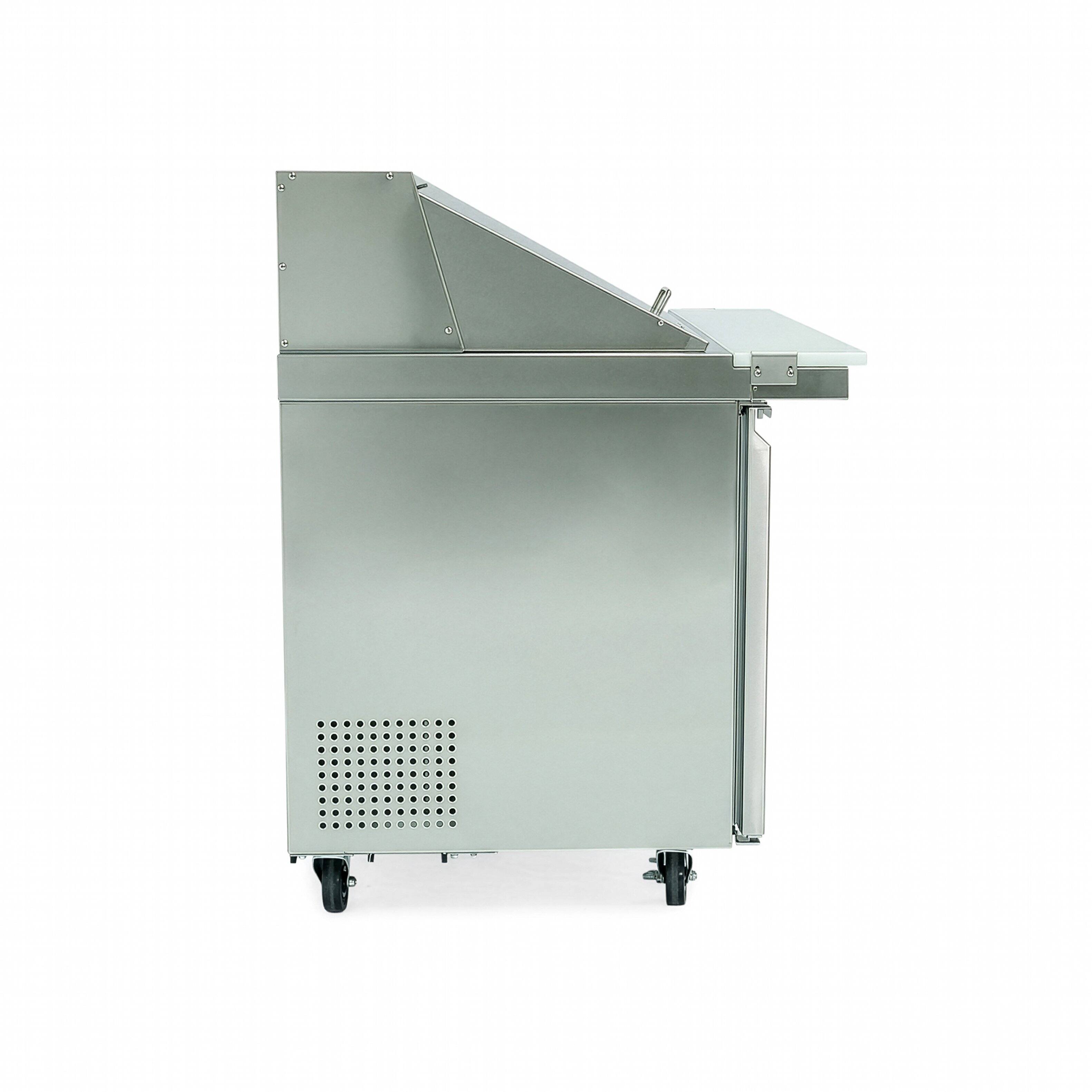 Alt View 8. Magic Chef - Commercial 70 in. 15.5 cu. ft. 3-Door Mega Top Sandwich-Salad Prep Table Steel - Stainless Steel.