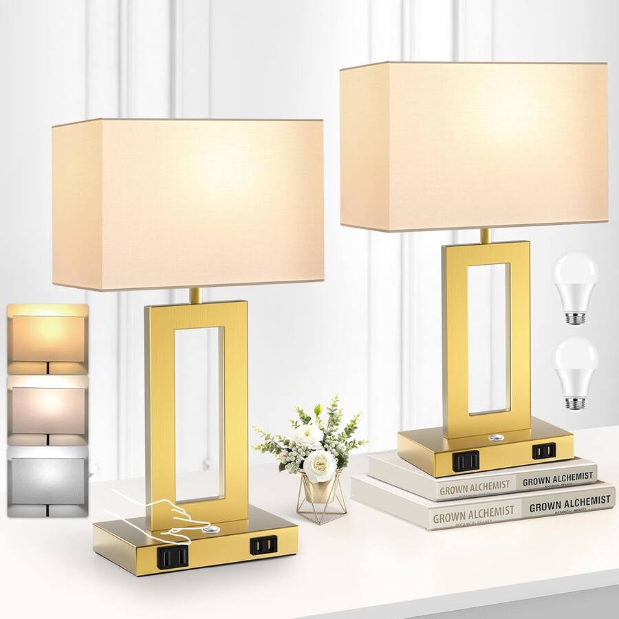 Cozy Serene White black table lamp lamp Touch USB Dimmable metal Color ...