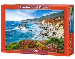 Castorland - 2000 Piece Jigsaw Puzzles, Big Sur Coastline, California, USA , Coastal landscape, view puzzle, C-200856-2 - Red